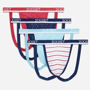 NWT M, L 2X(IST) Men’s Cotton Stretch Jock Strap (4-Pack) Support Underwear